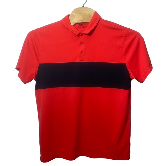 Nike Golf XL Standard Fit Orange Black Polo 1/4 Button - Picture 4 of 8